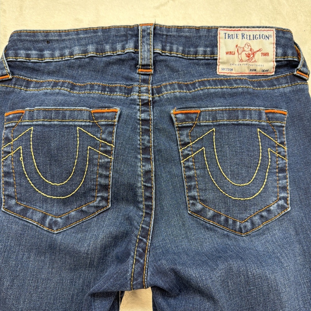 True Religion Jennie Curvy Mid Rise Super Skinny‎ Jeans Women's 29 Blue